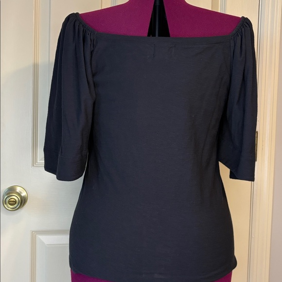 Nation LTD Jayden Flutter Sleeve Pima Cotton Blouse Tee Sz XXL - Picture 7 of 10